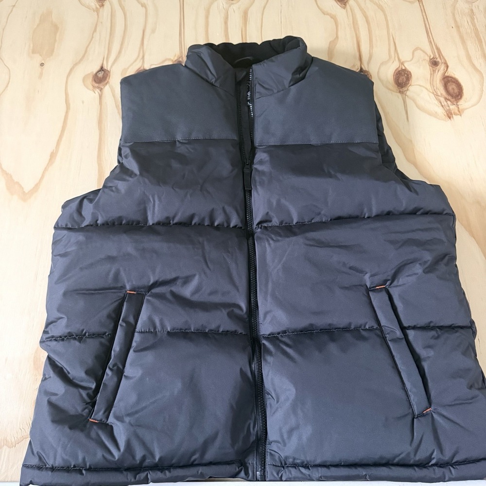 Axcent Mens Black Puffer Vest XL Sleeveless Full Zip Casual